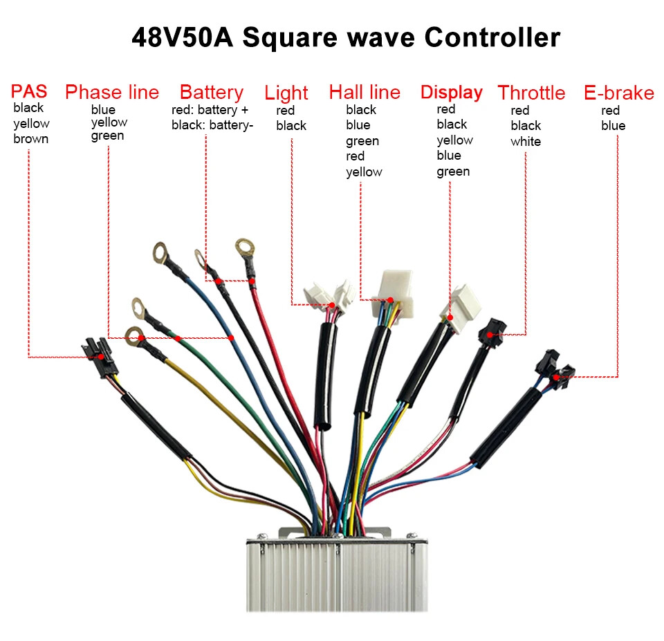 KT-50A E-bike Brushless Controller 48V-90V for 2000W 3000W Hub Motor KT Display