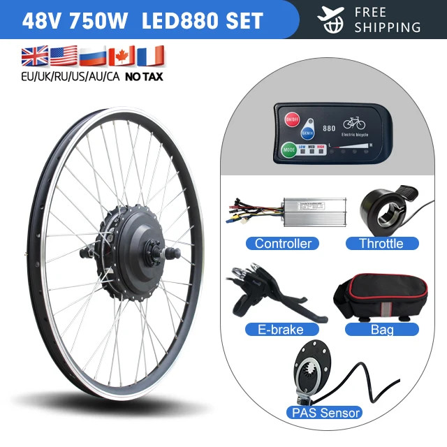 E-bike Conversion Kit 750W 48V Rear Cassette Brushless Gear Hub Motor Wheel