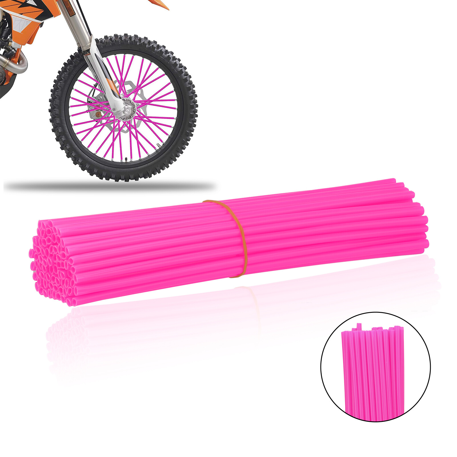 72Pcs Motorcycle Dirt Bike Spoke Skins Covers Wraps Wheel Rim Guard Protector