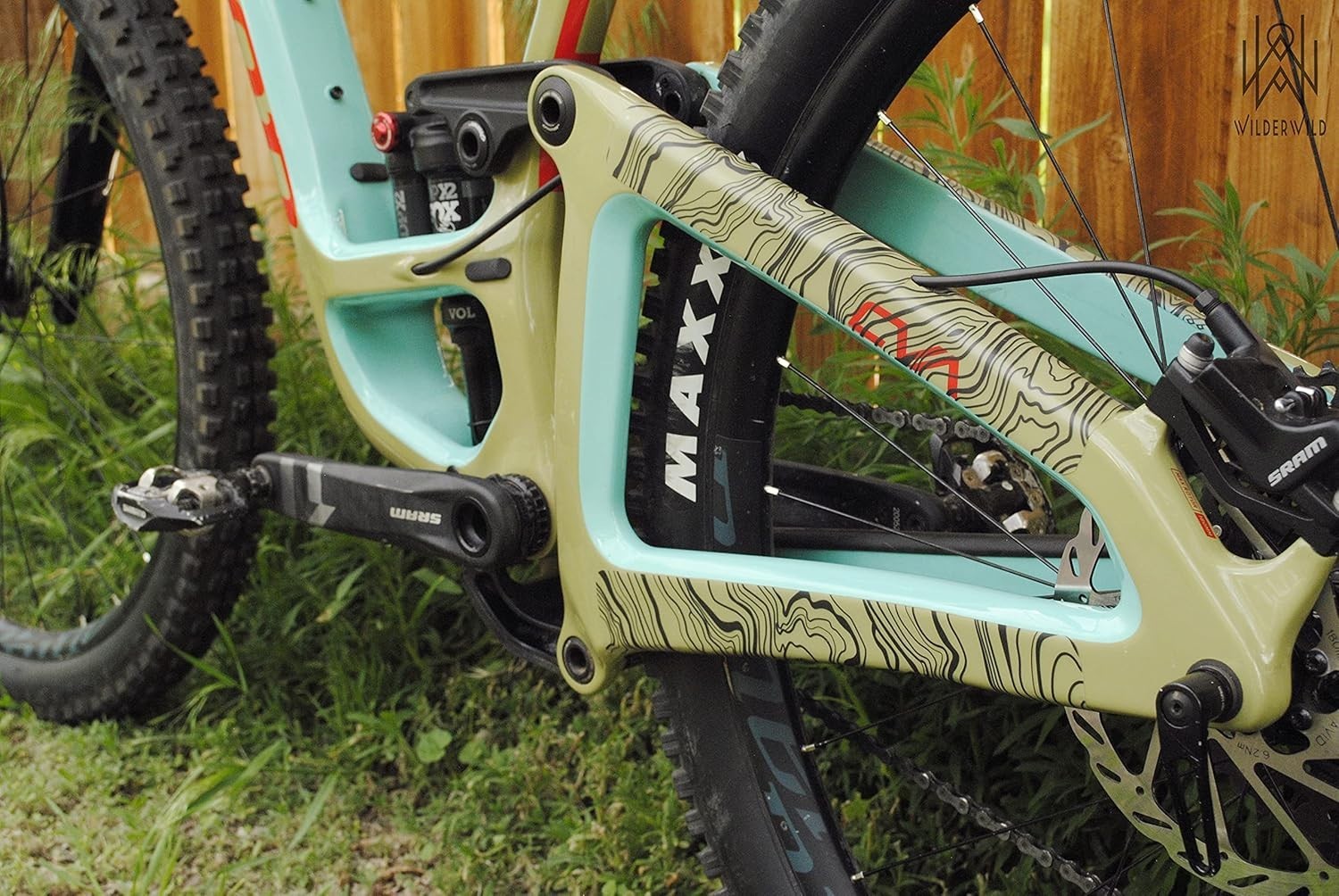 Universal 4″x72″ Mountain Bike Frame Tape with Installation Tool – Marble Style