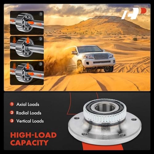 2 x Front Wheel Bearing and Hub Assembly with ABS Ring Compatible with BMW