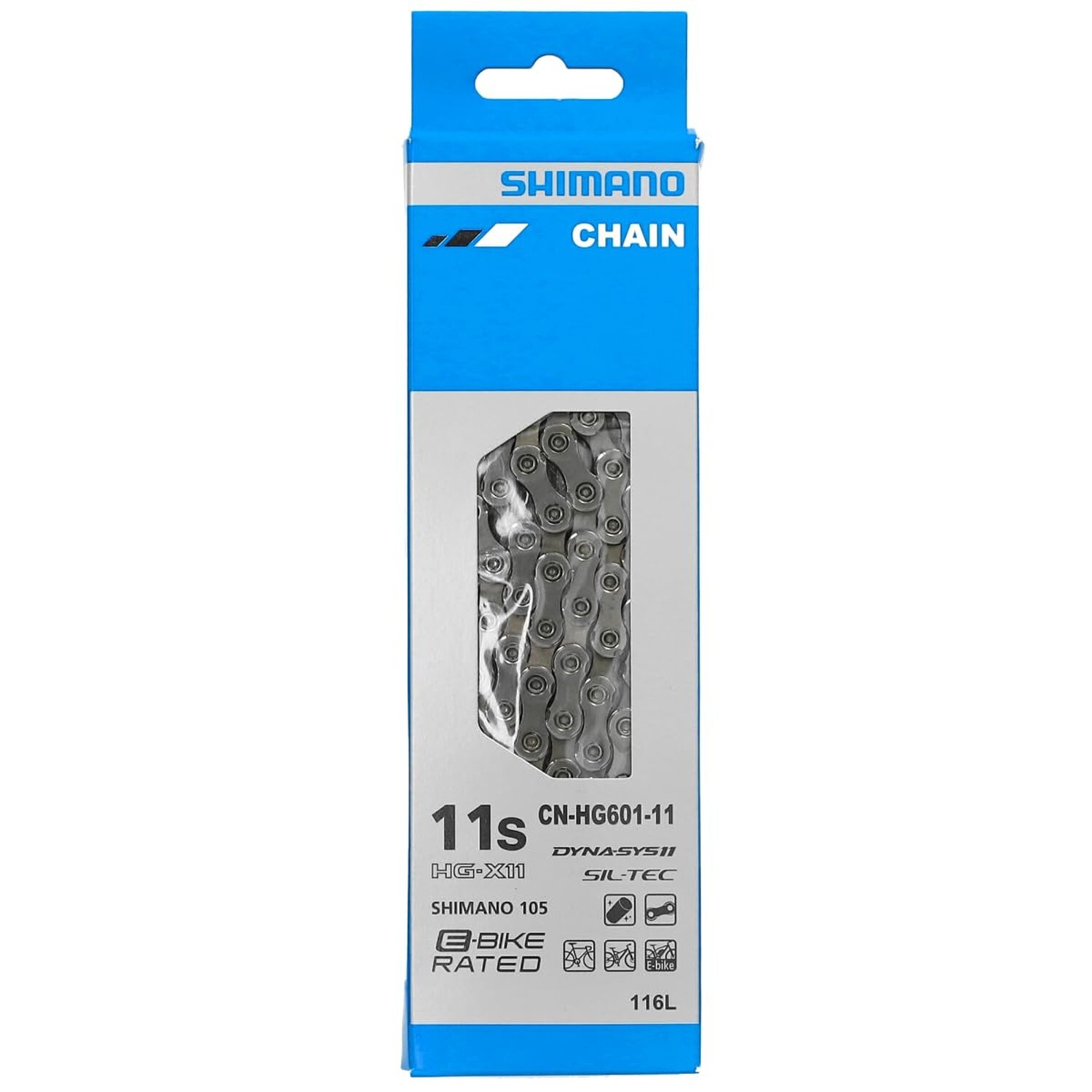 SHIMANO Chain HG601 11SPEED 116L S/TEC, Silver