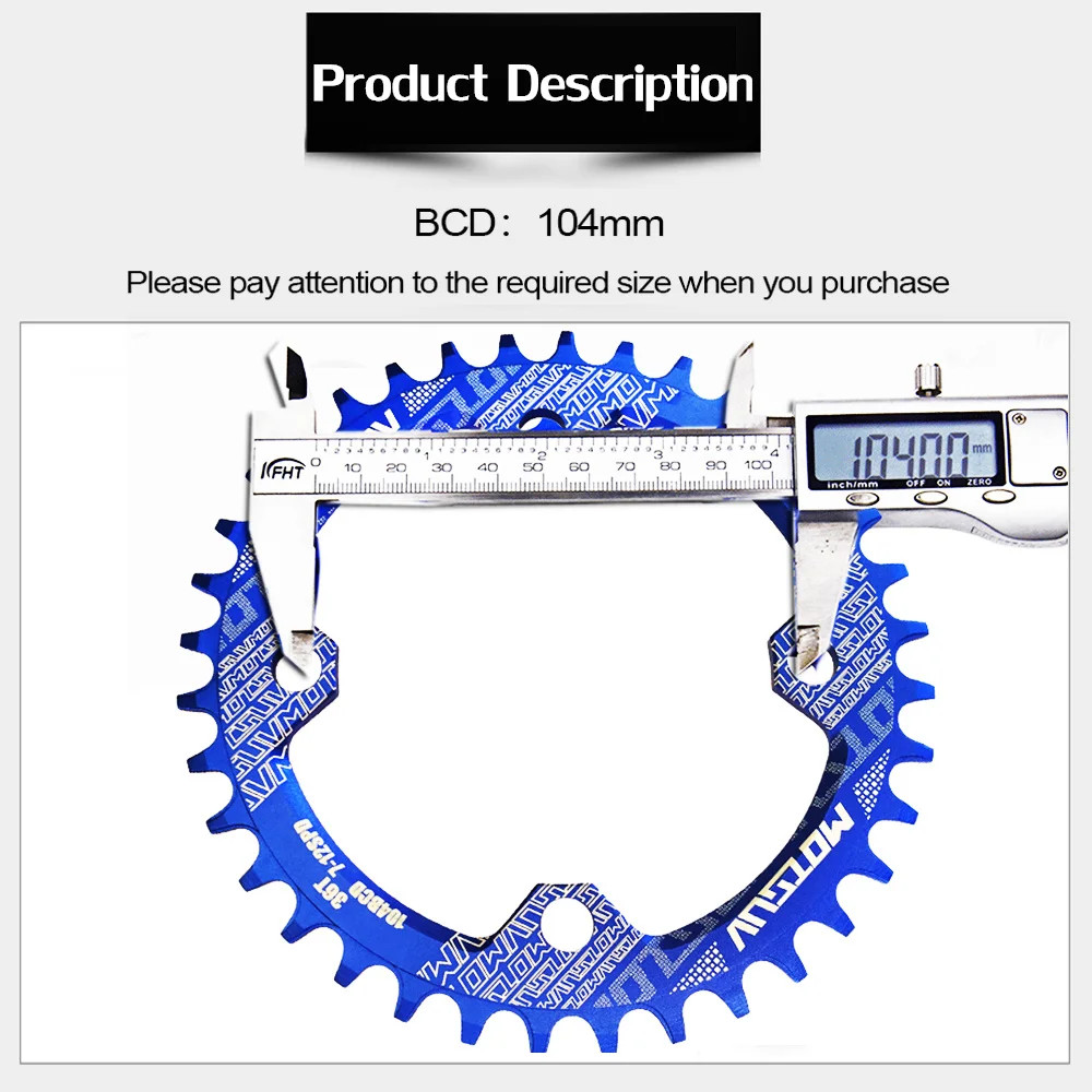 MTB Bicycle Round Narrow Wide Chainwheel 32T-38T 104BCD Circle Chainring