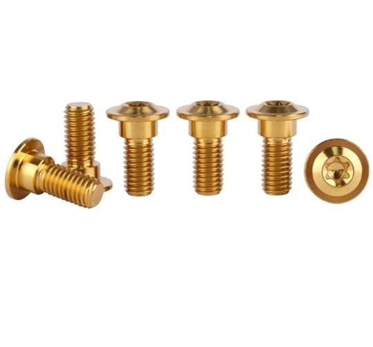 6Pcs Titanium Bolt M8 x 20mm 25mm Motorcycle Rear Brake Rotor M8x20mm Gold