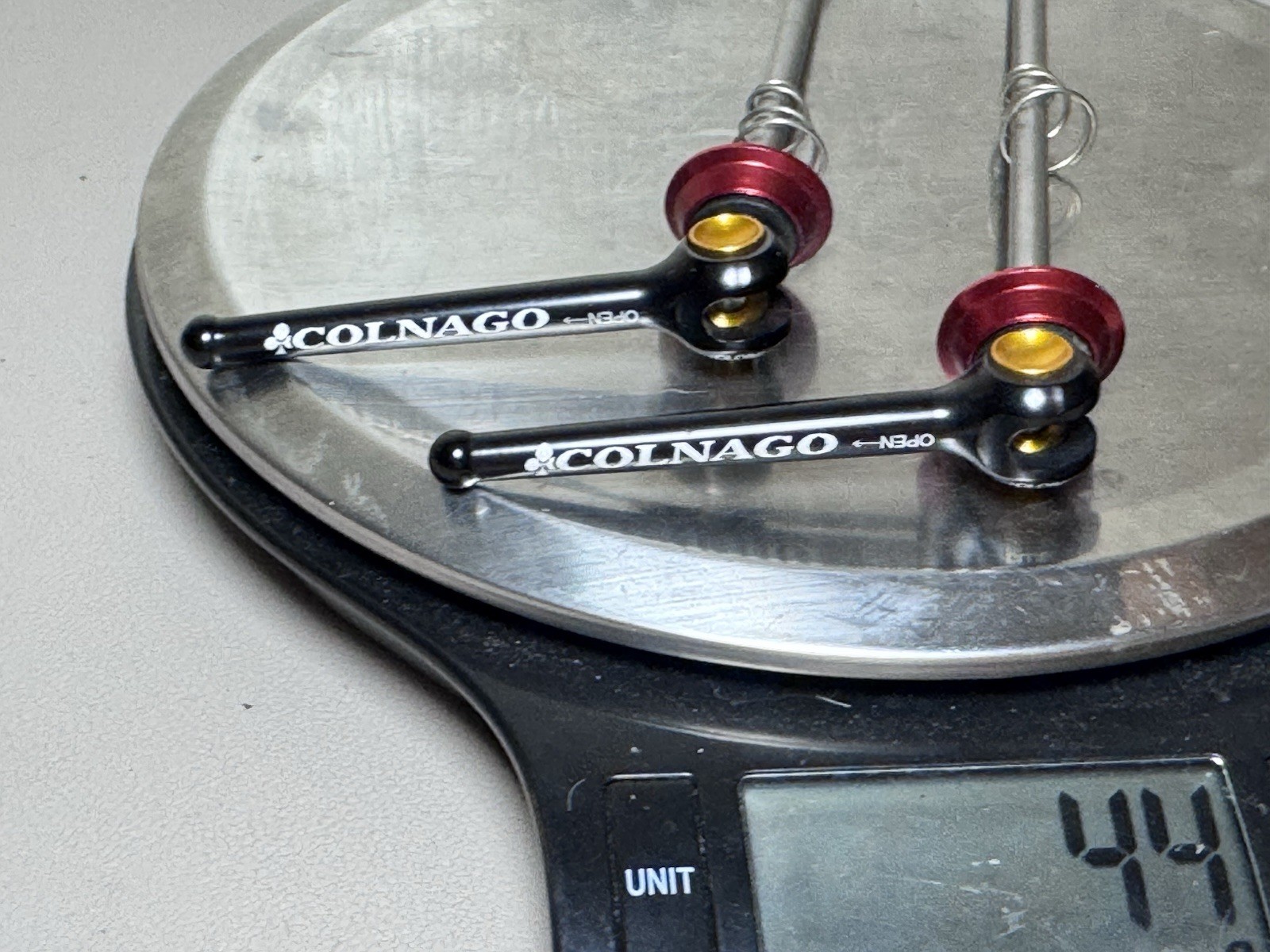 Colnago Titanium Road Bike Quick Release Skewer Set 44g Black Red Vintage NOS