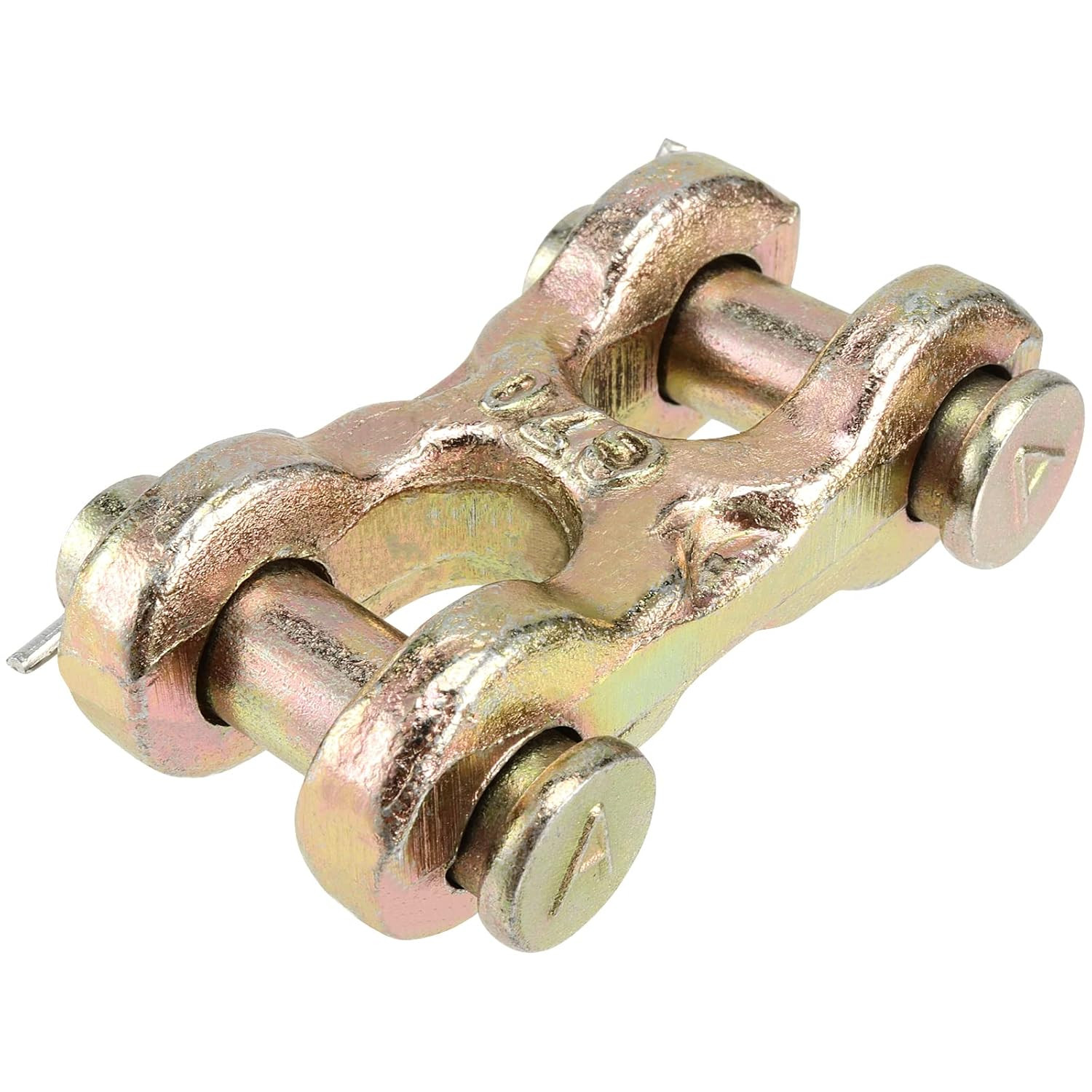 4 Packs 3/8 Inch Double Clevis, Zinc-Plated Safety Twin Clevis, G70 Forged Chain