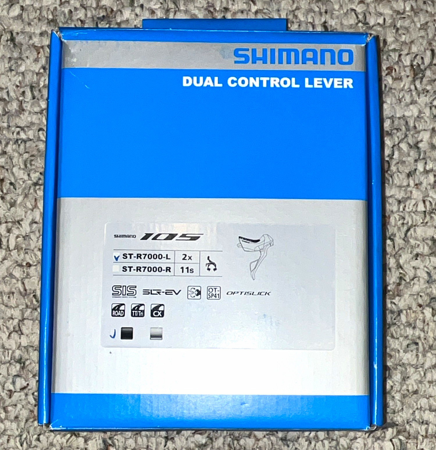 Shimano 105 ST-R7000-L Left Drop Bar Shifter Lever 11-Speed Blue/Silver