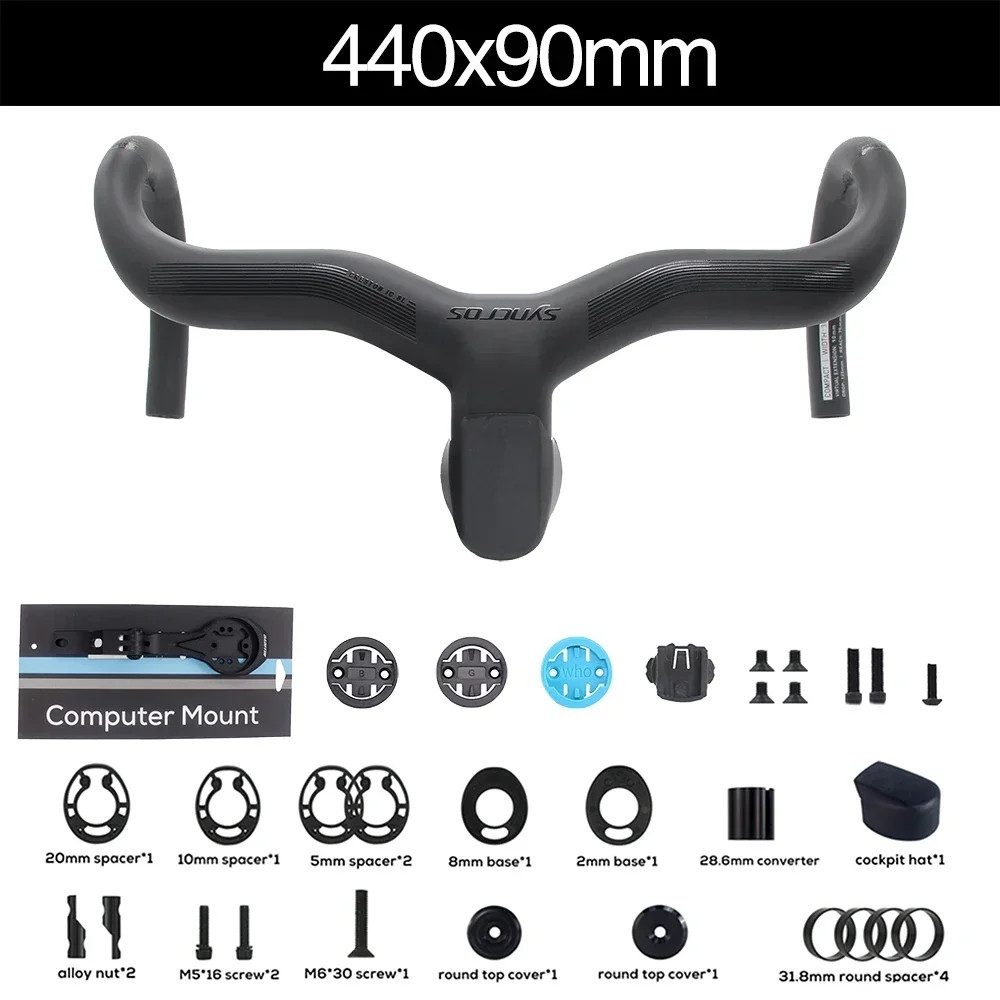 Syncros Integrated Carbon Handlebar WIth Mount for Bike Internal Cable Routing