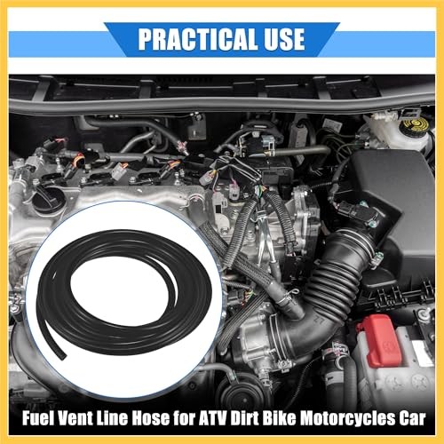 Fuel Vent Line Hose, 0.2″x157″ 5mm x 4m Gas Line Petrol Hose Tube Universal