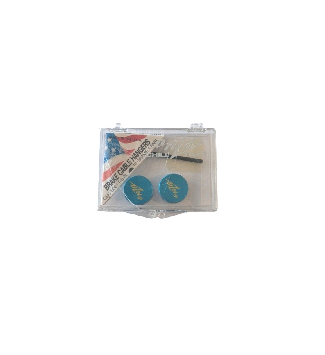 Onza Chill Pills vintage blue turquoise cable hangers MTB, 10 grams! anodized