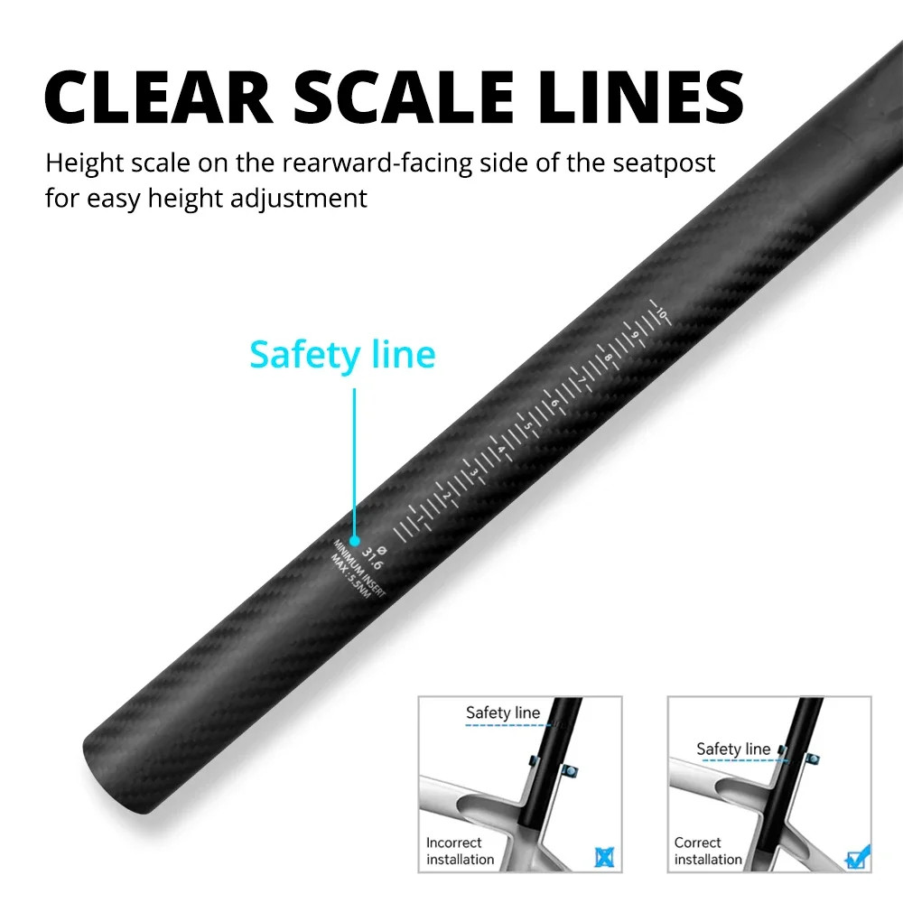 Offset 5/25MM Carbon MTB Seatpost 25.4/27.2/30.9/31.6MM Road Bicycle Seat Tube