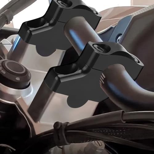1 1/8″ Handlebar Bar Risers Motorcycle Bar Clamps 28mm Bar for Motorbike Black