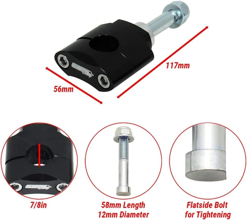 Outlaw Racing 12074 Bar Handlebar Mounts Riser Clamp 7/8″ Compatible with