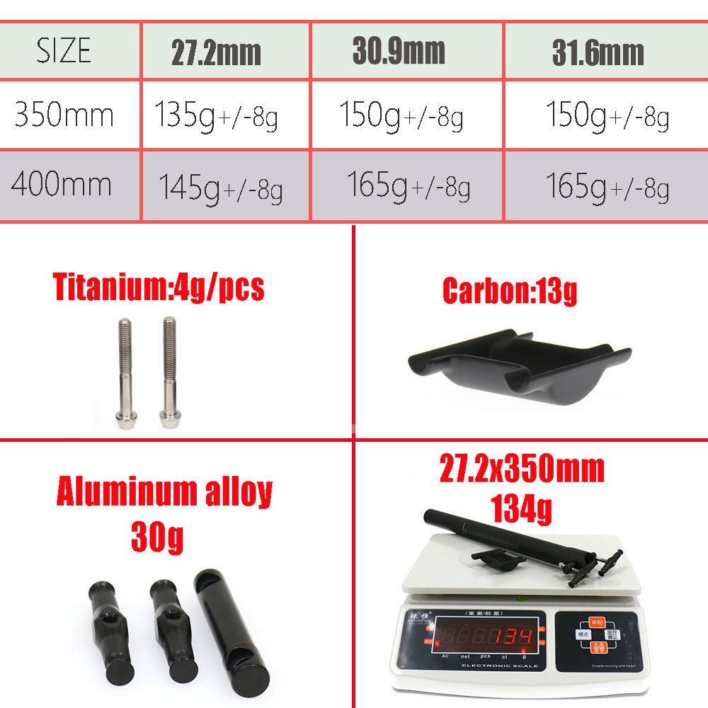 Ultralight Full Carbon Seatpost Cycling MTB Road Bike Seat Post 27.2/30.9/31.6mm