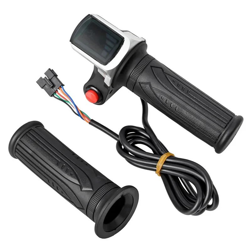 36V 48V E-Bike Throttle Accelerator Bicycle Grip Handlebar w/LED Display Scooter