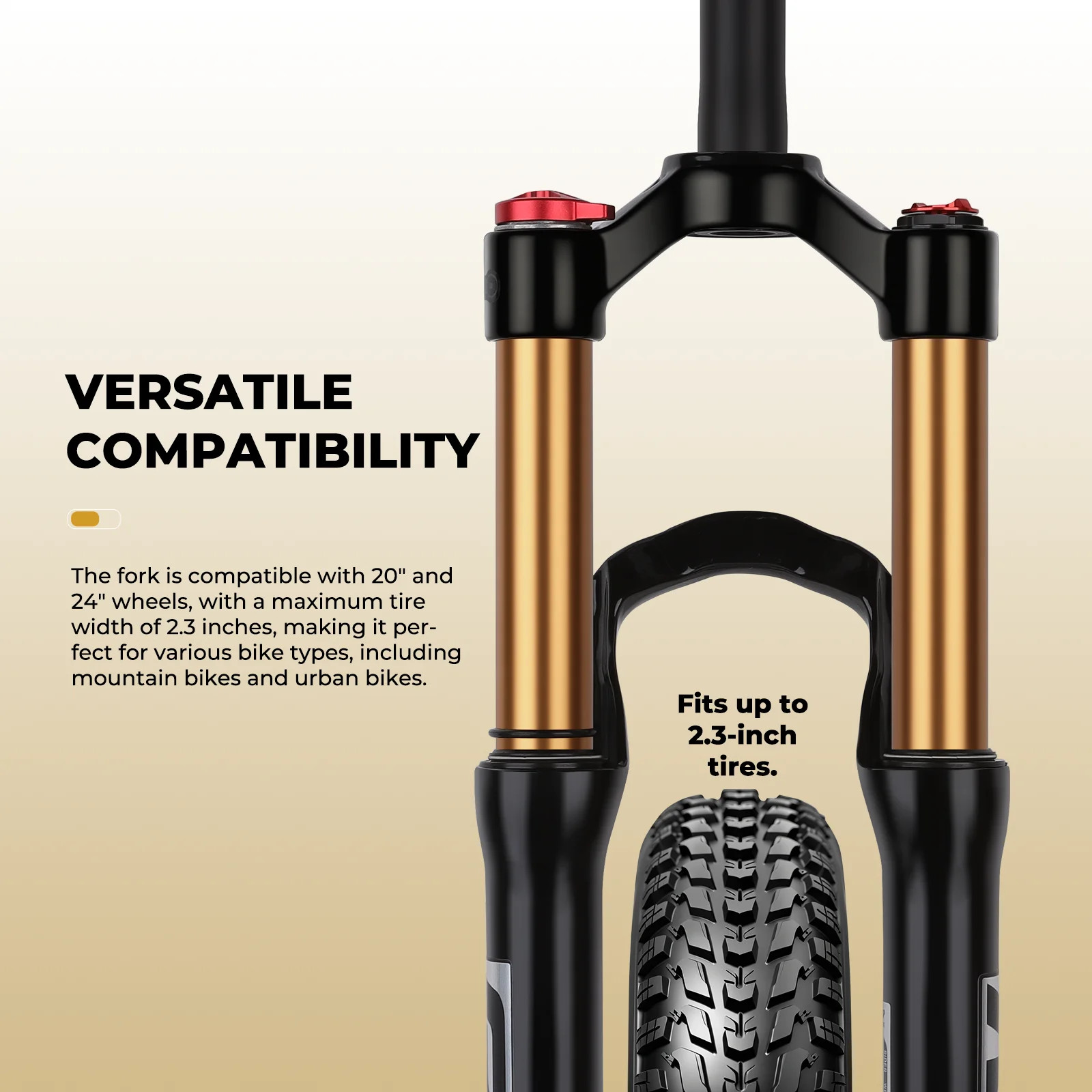 20/24 Inch Bicycle Suspension Air Fork Remote Manual Lockout Fork 100mm Travel