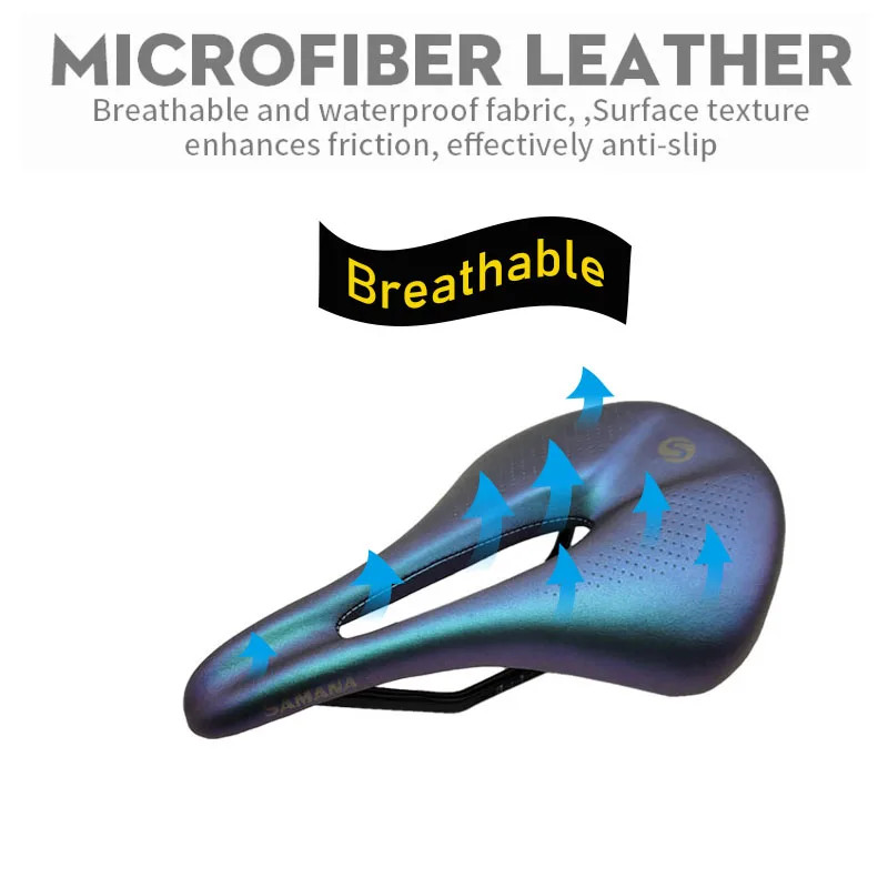 Carbon Fiber Road MTB Cycling Bicycle Saddle Leather Soft Seat Cushion Saddle