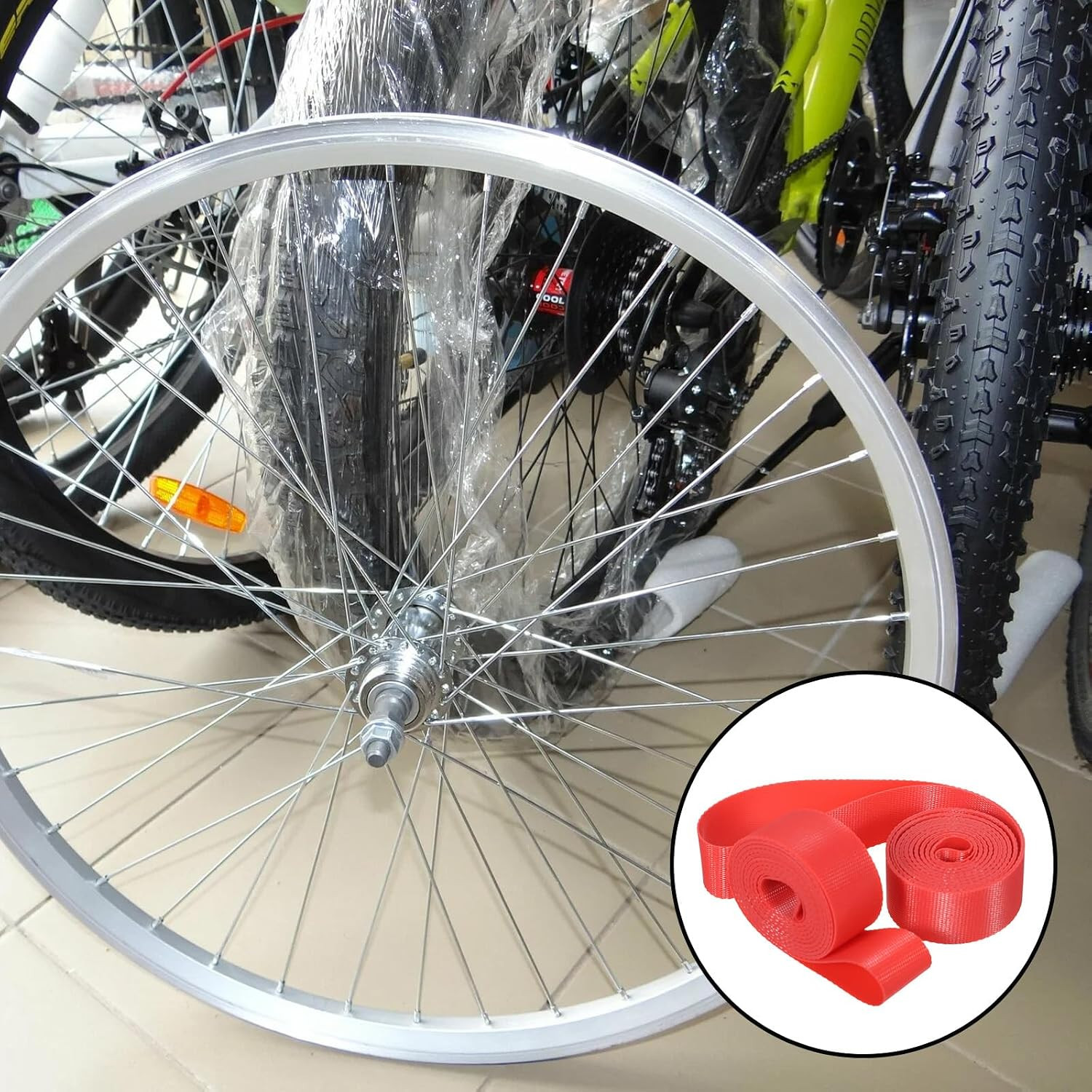 2 Pack Bicycle Rim Liner Rim Tape 26 Inch Bike Rim Strip High Pressure & Punctu
