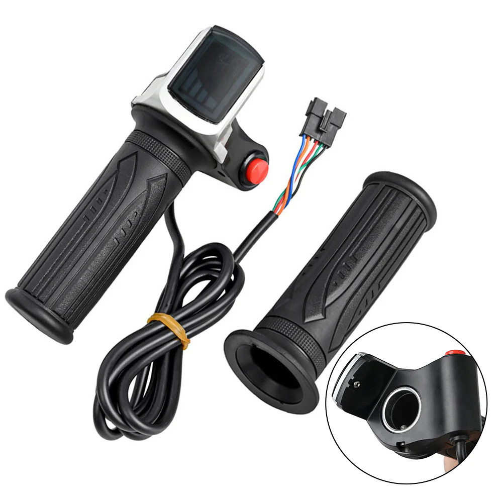 36V 48V 6 Pin Handlebar Grips Throttle E-Bike Electric Scooter with LED Display