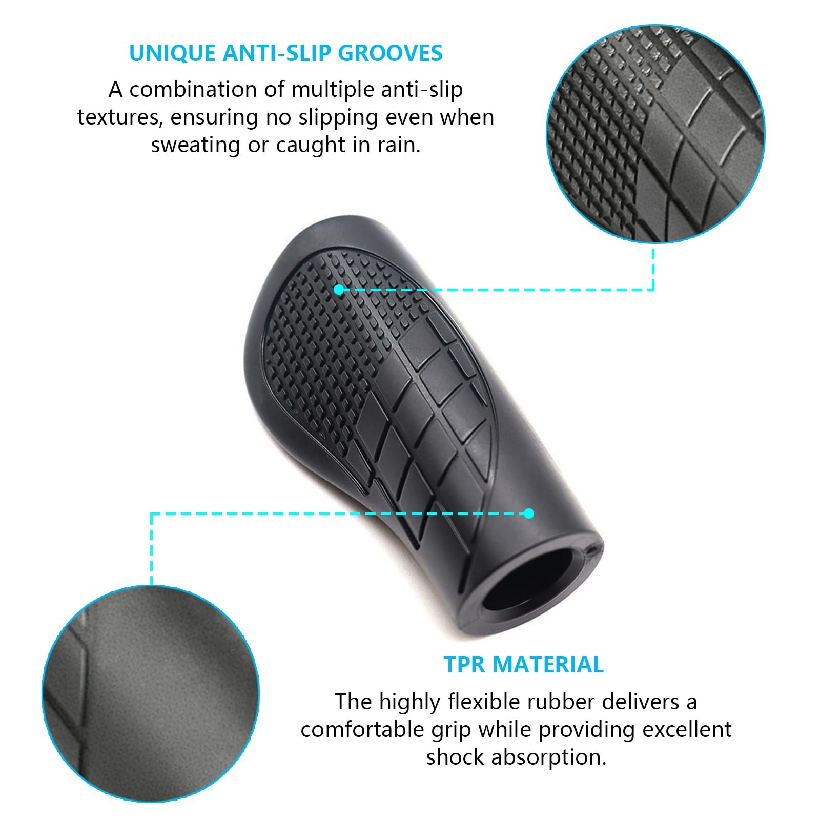 Snmzlc Ergonomic Bike Handlebar Grips,Length 100mm/3.94″,for BMX, Mountain, M…
