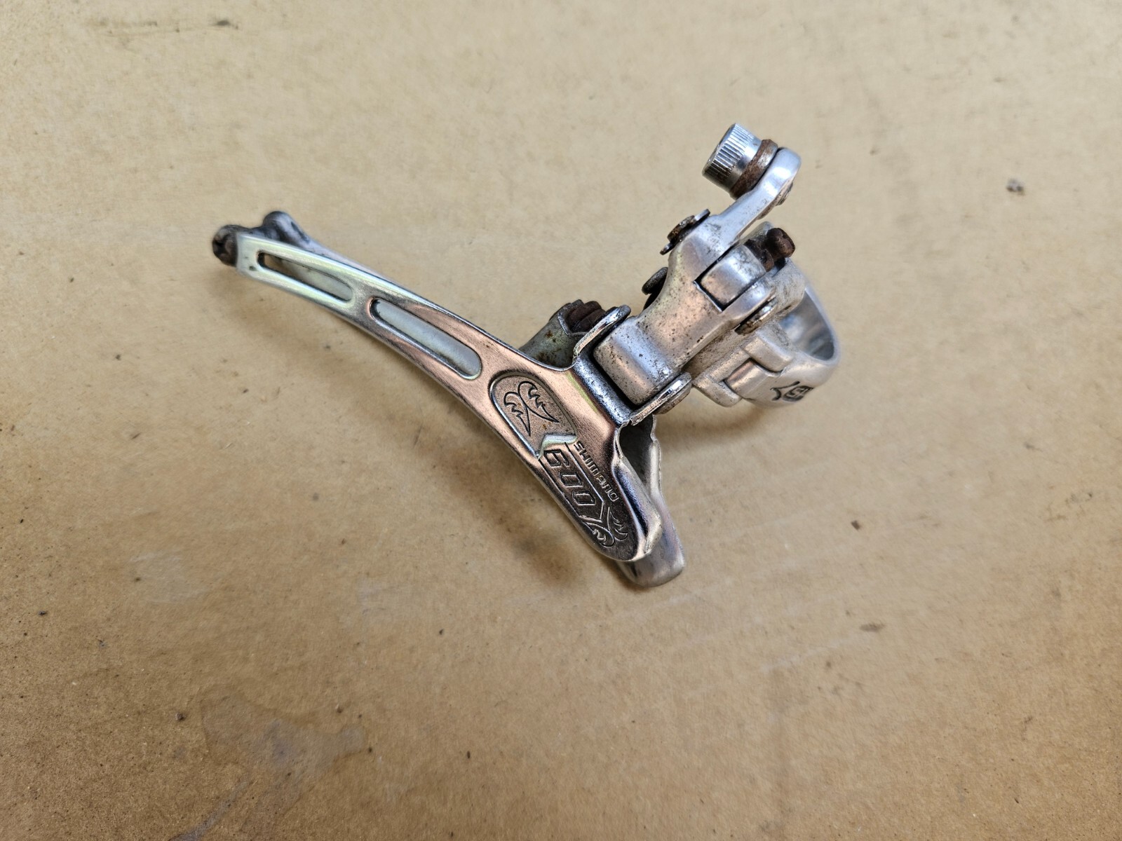 Vintage Shimano 600 Arabesque Double Front Derailleur 28.6mm Clamp Bottom Pull