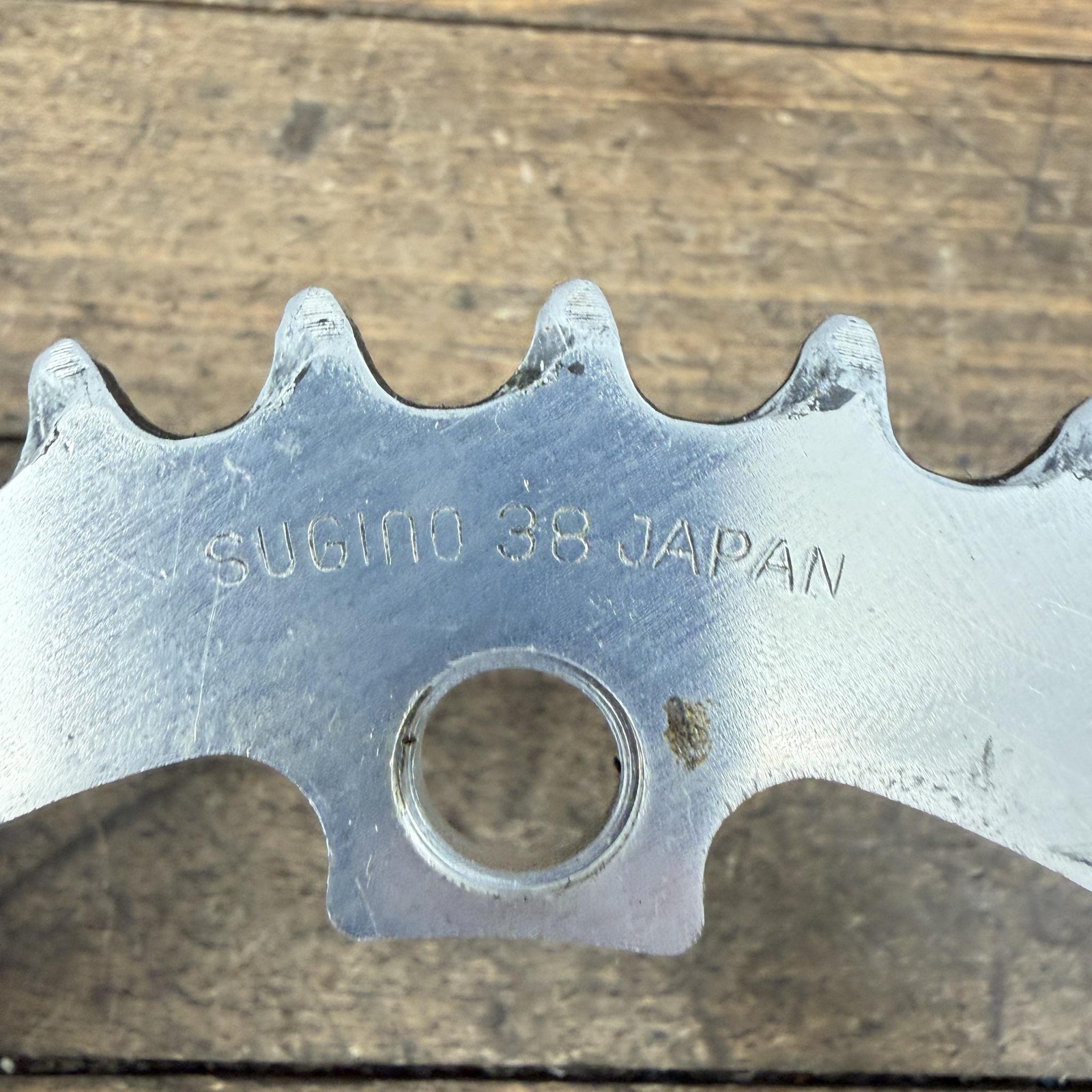 Vintage Sugino Chainring Set 47t 38t 34T 110 BCD Mighty Tour Triple 70s Wear