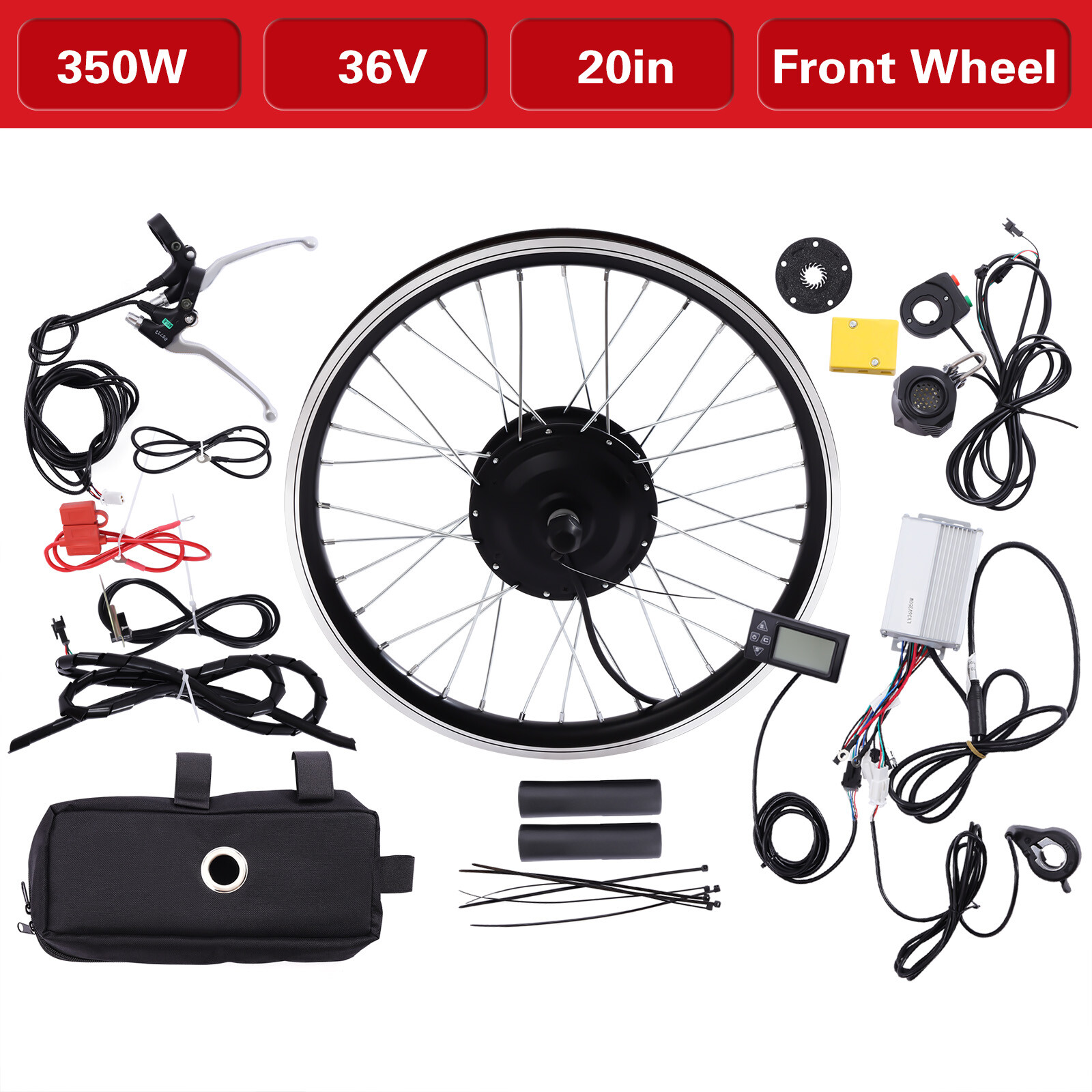 20 Inch E Bike 36V 350W Front Wheel Electric Bicycle Hub Motor Conversion Kit
