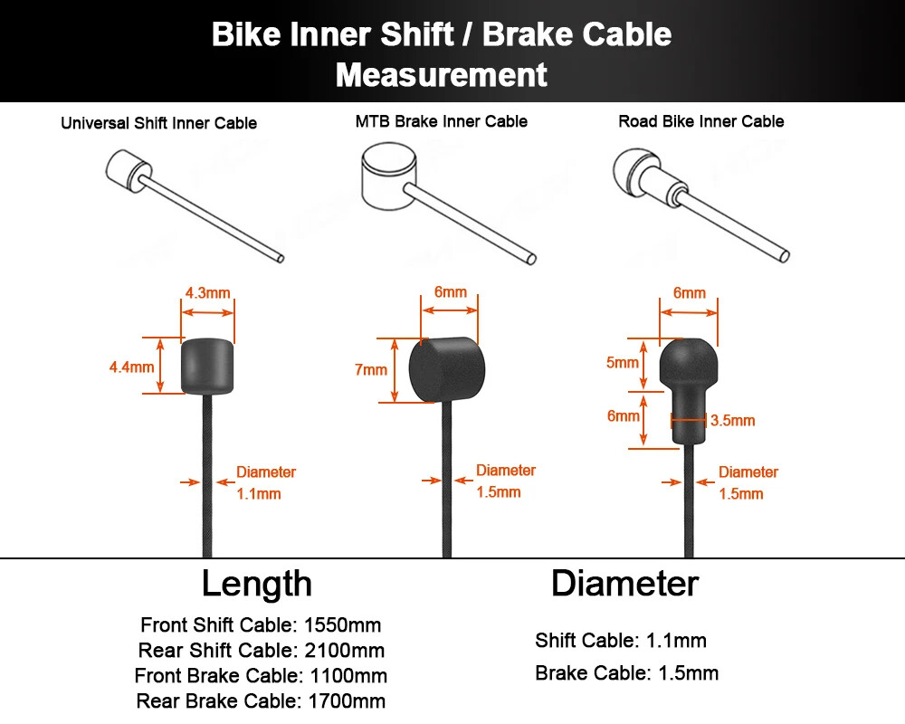 Bike Shifter Brake Cable Set MTB Road Bike Front Rear Derailleur Stainless Steel