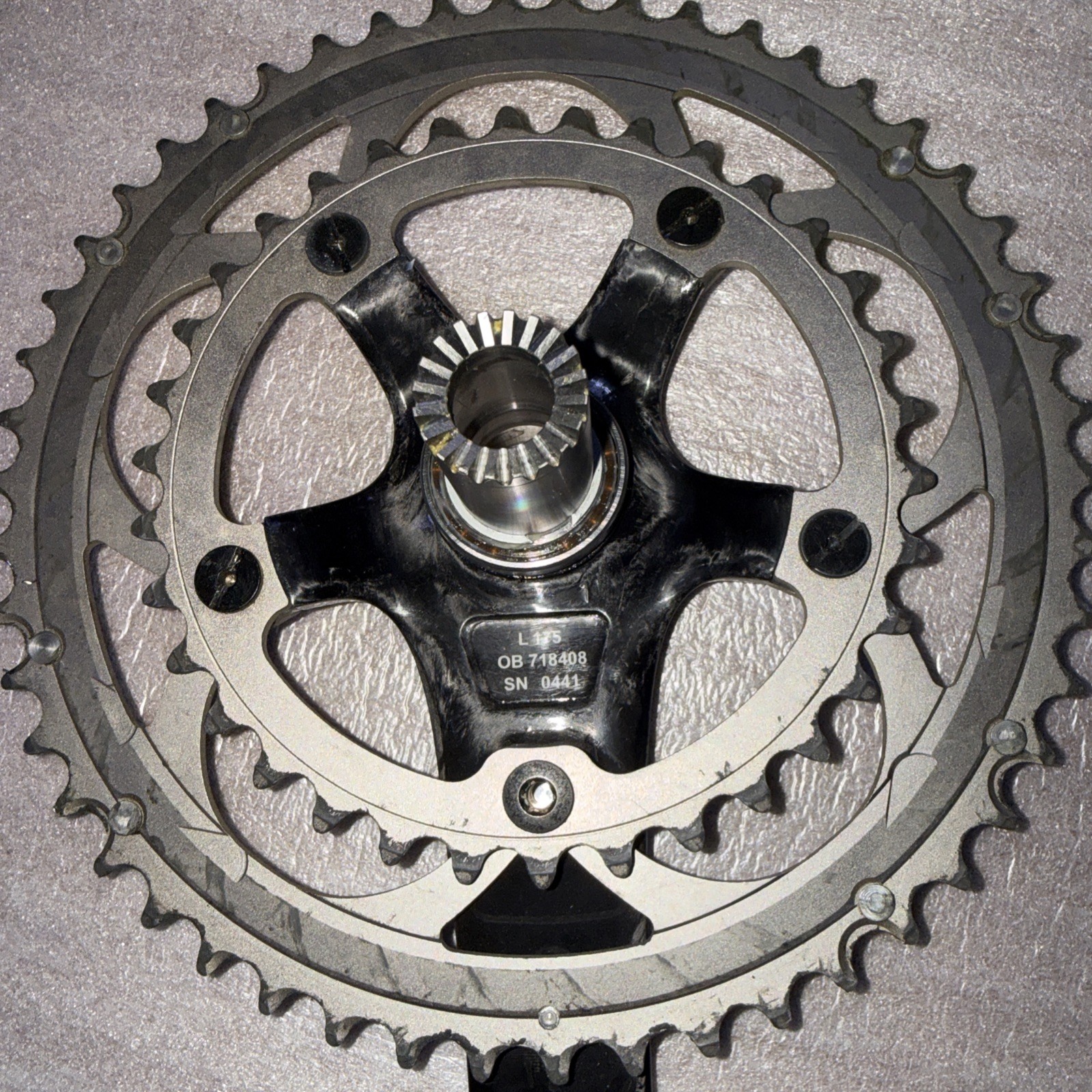 CAMPAGNOLO CENTUAR CT CARBON CRANK 175 DOUBLE 50-34 T 10 OR 9 SPEED W/italian bb