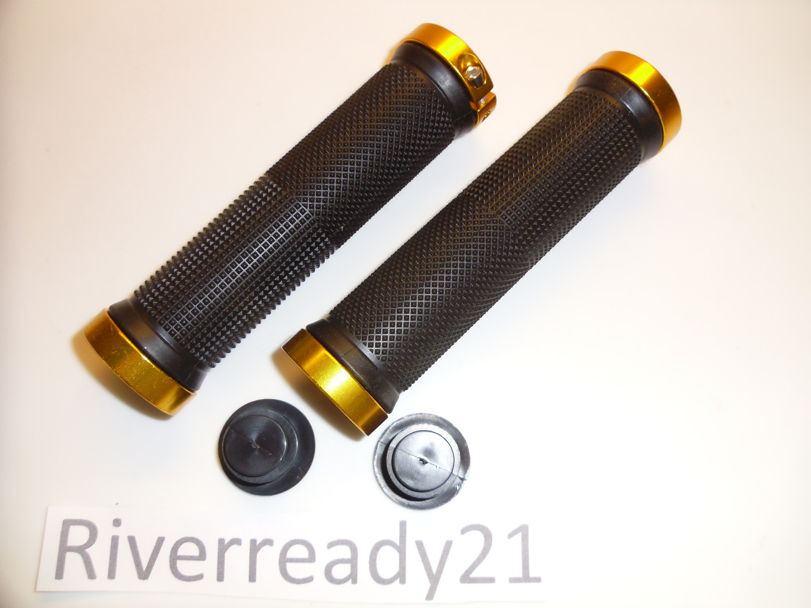 Black w/ Gold Lock-on Grips for 7/8″ bars Jet-Ski Sea-Doo Bike bmx super-jet