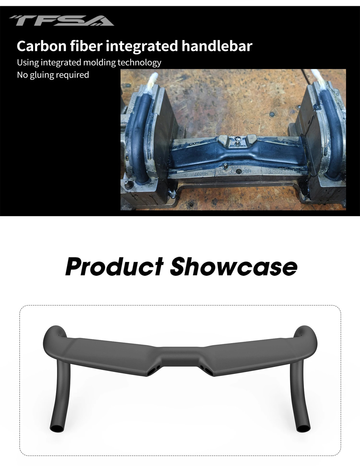 Carbon Road Bike Integrally Handlebars UD Surface Wind Breaking Bent Handle