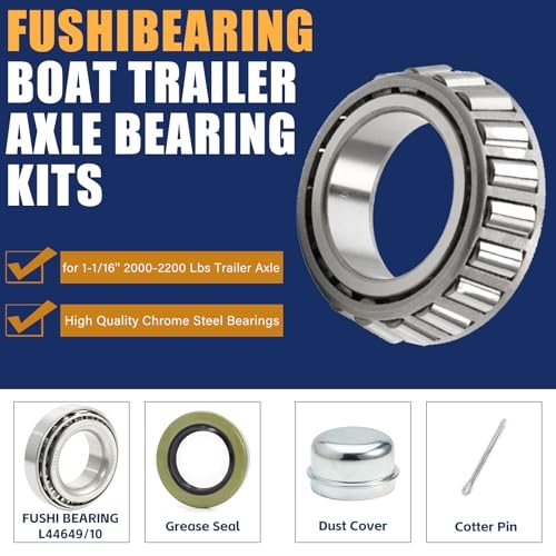 2 Set Fits for 1-1/16» Axles Trailer Wheel Hub Bearings Kit,