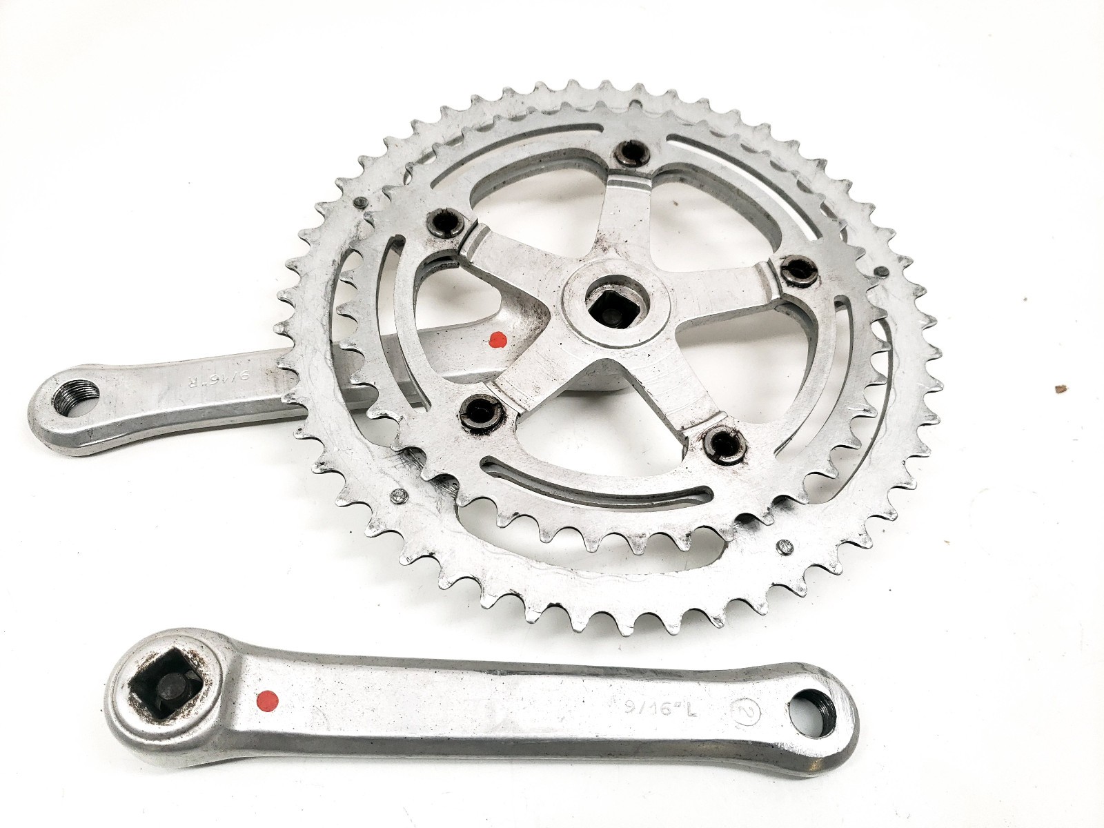 Nervar Square Taper Double Silver Aluminum 122BCD Crankset 52/42t 170mm