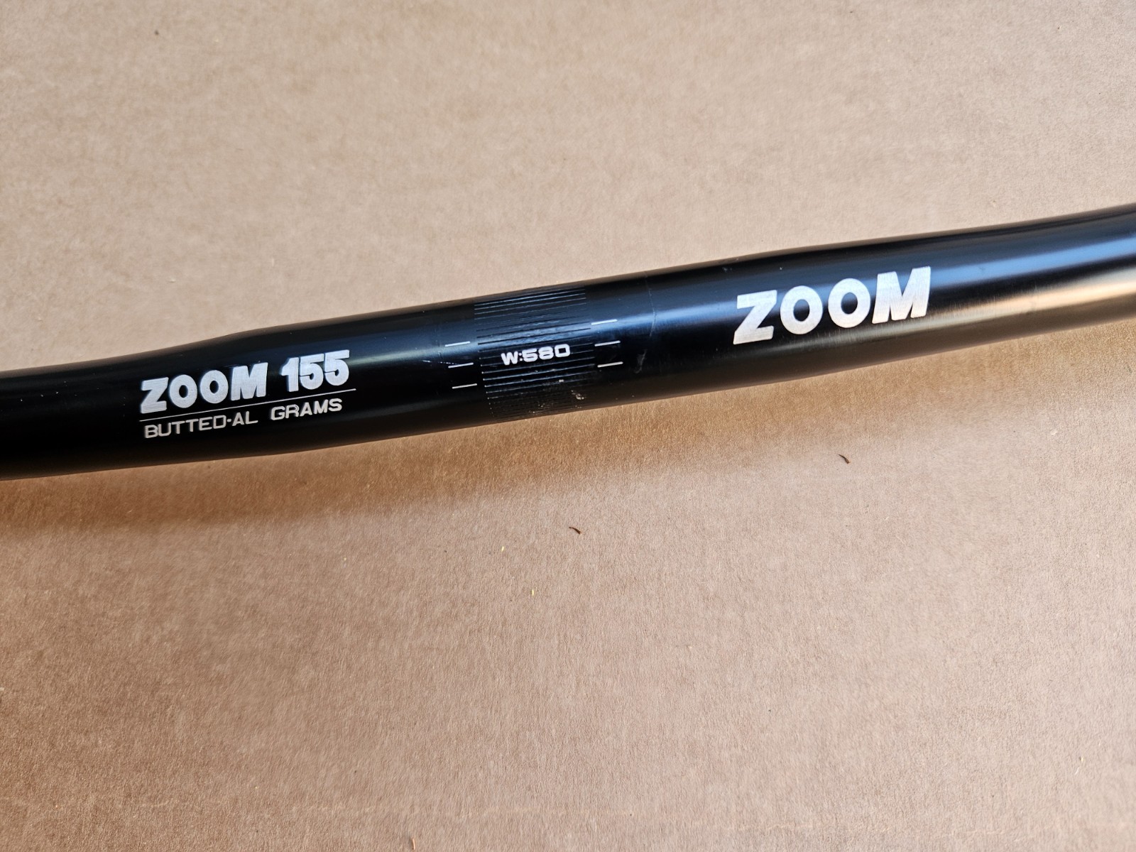 Vintage 90s ZOOM 155 Aluminum Mountain Hybrid Bike Flat Bars 58cm x 25.4mm Black