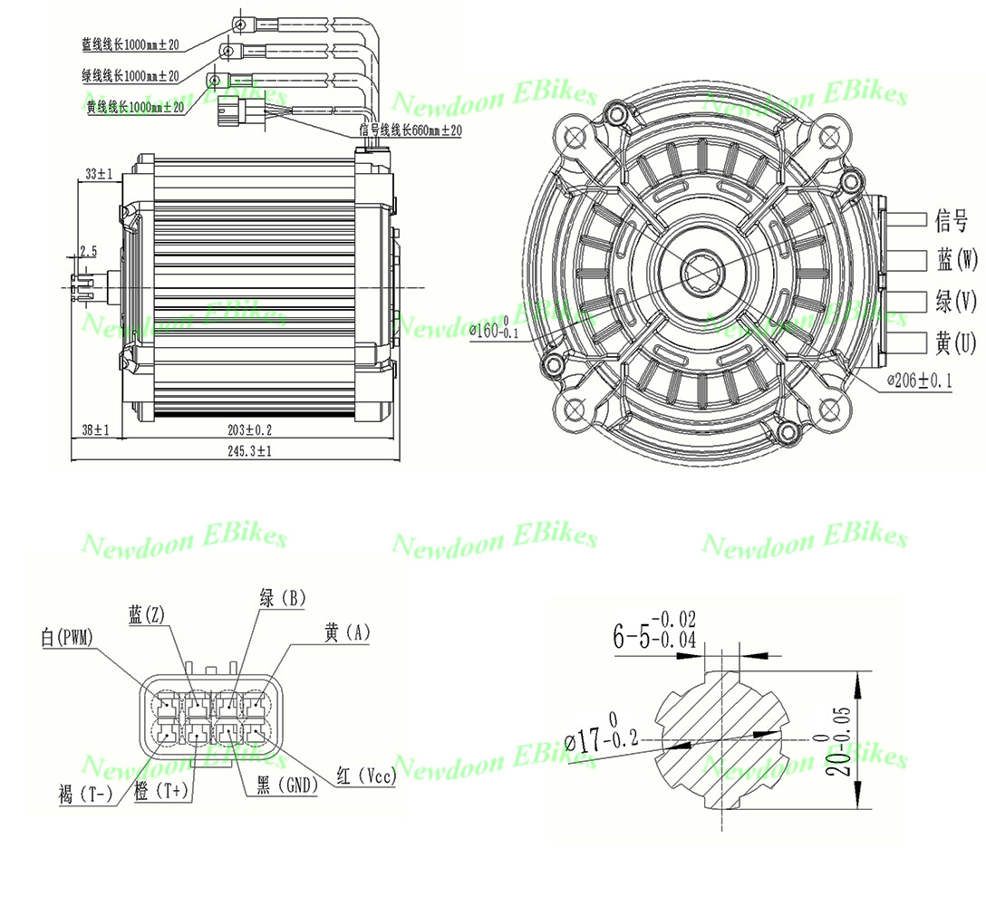 QS180 90H 8KW Mid Drive Motor For Electric Motorcycle with ND721200 Controller.