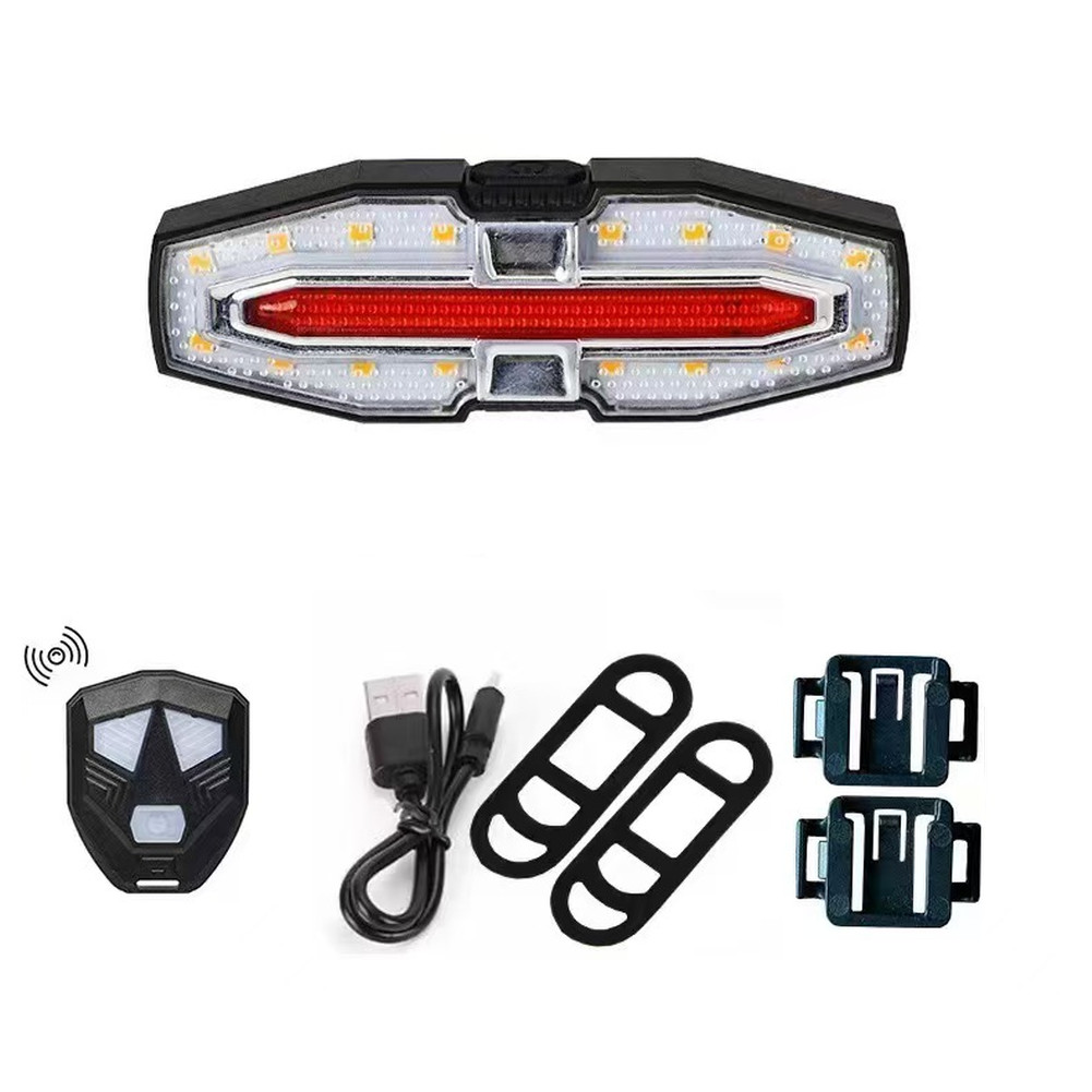 Wireless Solar-Powered Turn Signal Light for Bicycle with Remote and For Horn