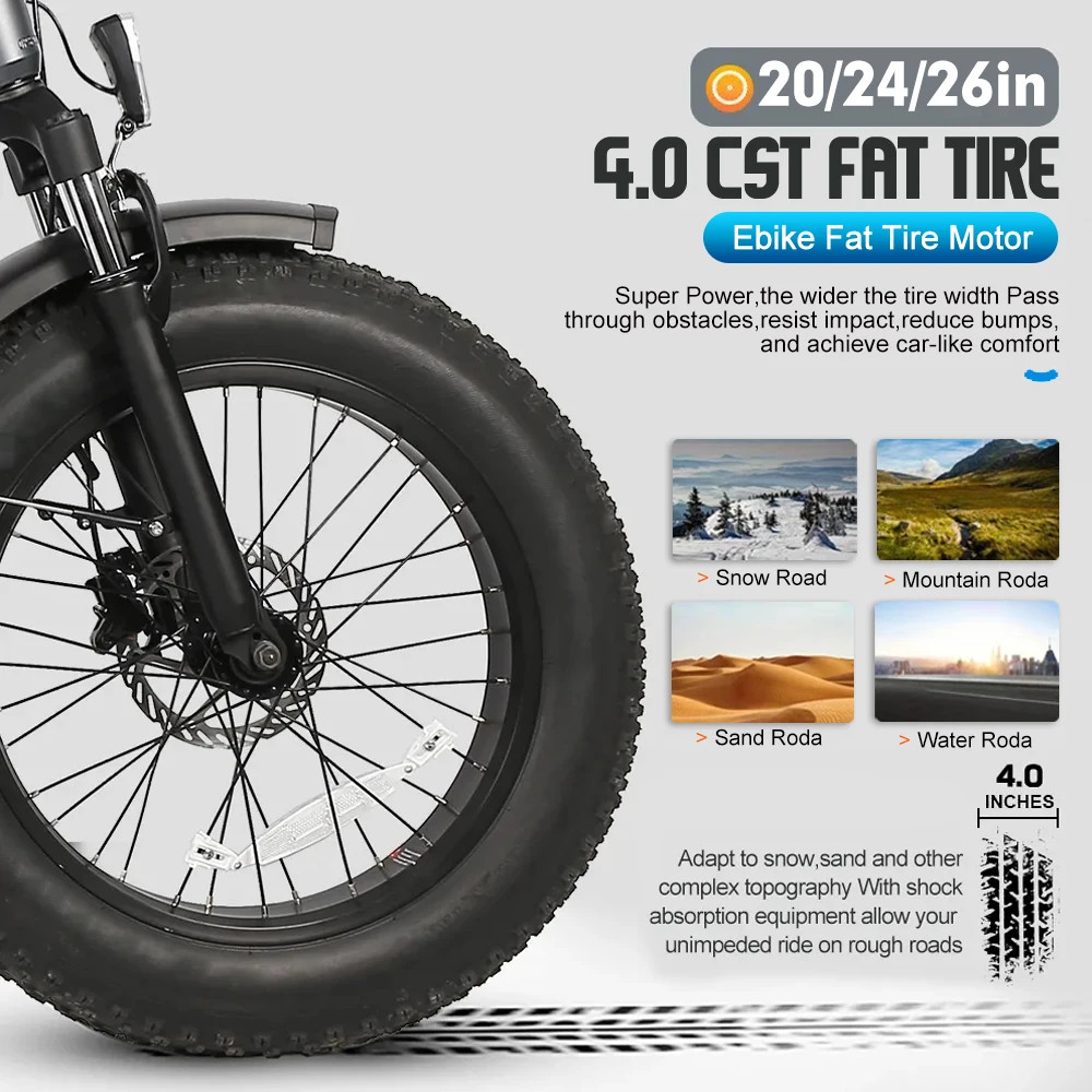 E-bike Fat Tire Conversion Kit 48V 750W Brushless Rear Cassette Hub Motor Wheel