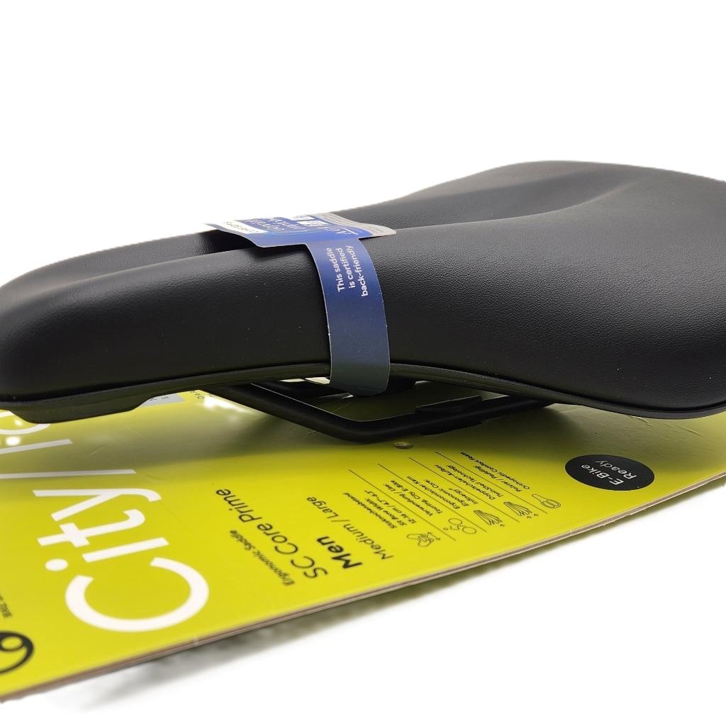 Ergon SC Core Prime Medium / Large Men’s Bicycle Saddle Black Steel Rails
