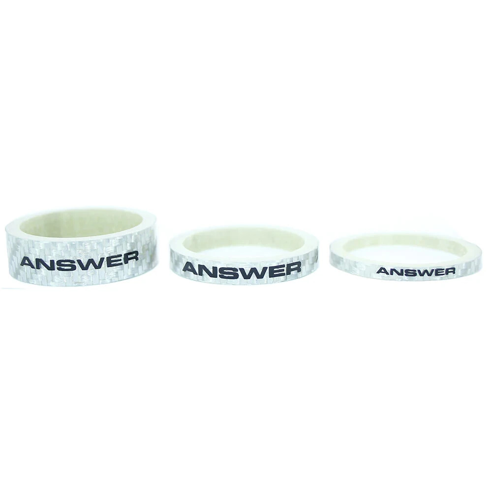 Answer Carbon Headset Spacers 3 Pack 1″ Silver