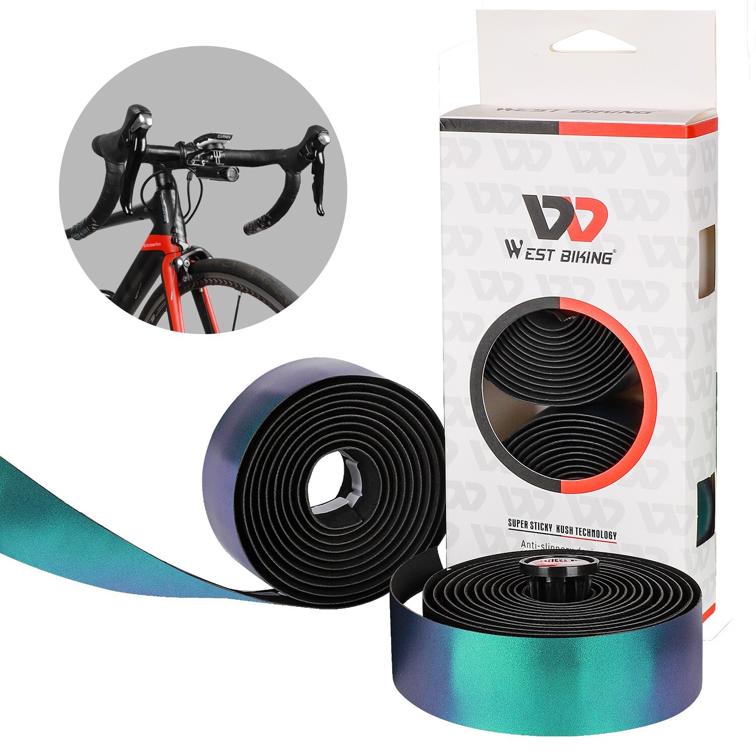 WEST BIKING Reflective Road Bike Bicycle Handlebar Tape Cycling Handle Bar Tape