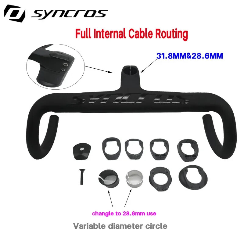 Carbon Fiber Road Bicycle Handlebar Stem Internal Cable Routing 28.6mm 31.8mm
