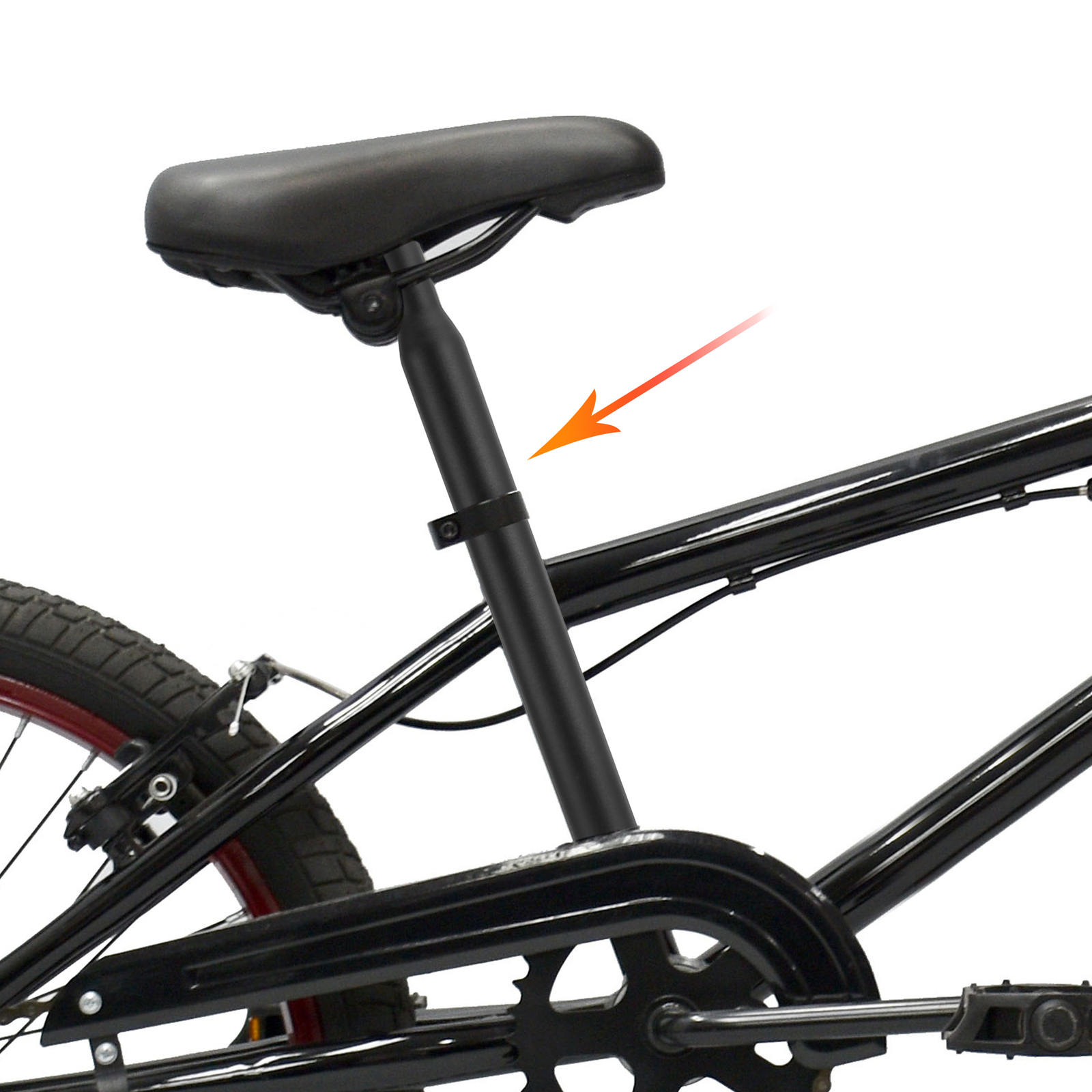 25.4x450mm Bicycle Seat Post Aluminum Alloy Seat Tube without Scale Mark Black