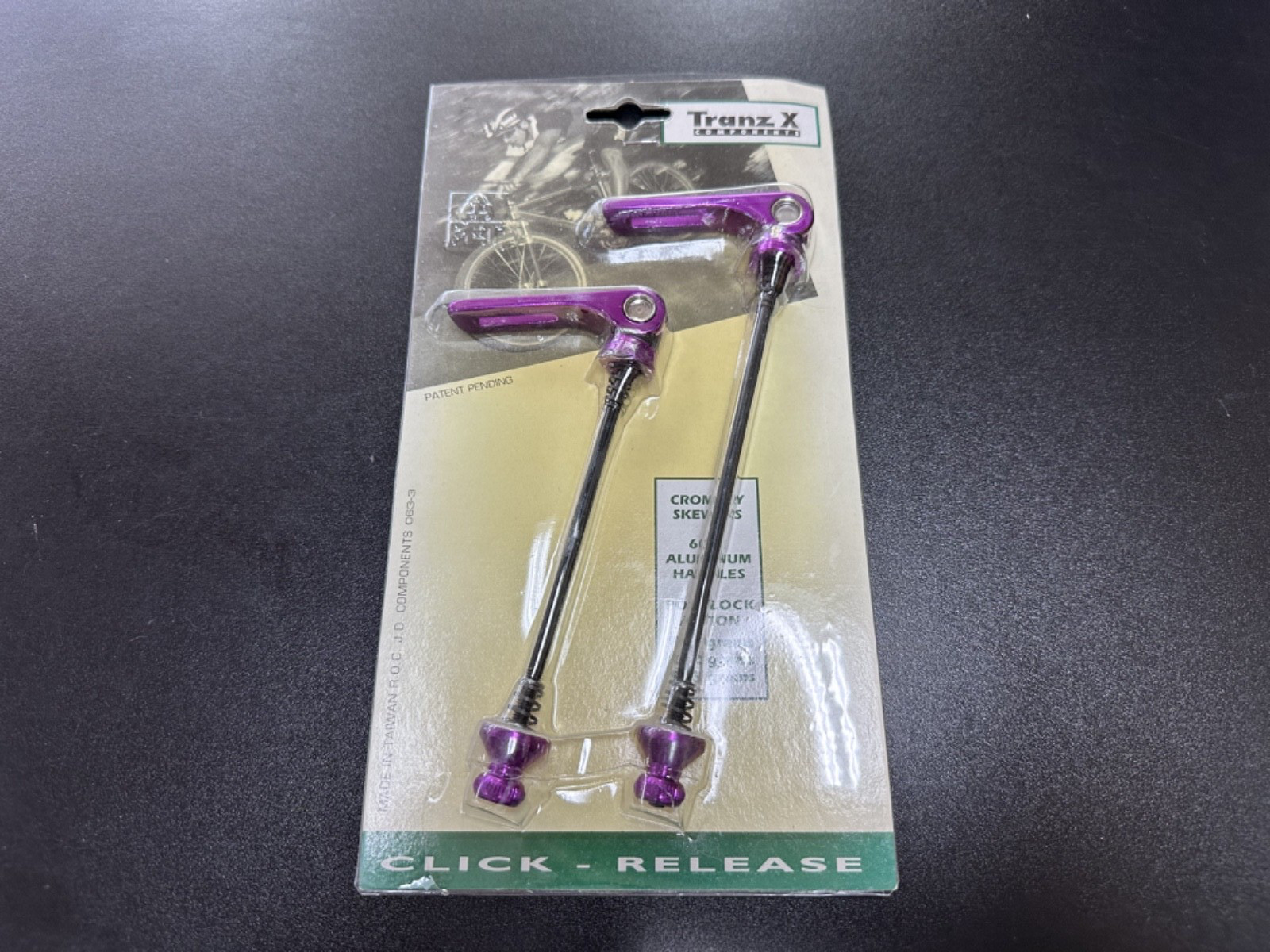 NOS TRANZ X Vintage Purple MTB QR Skewers set Quick Release Mountain Bicycle