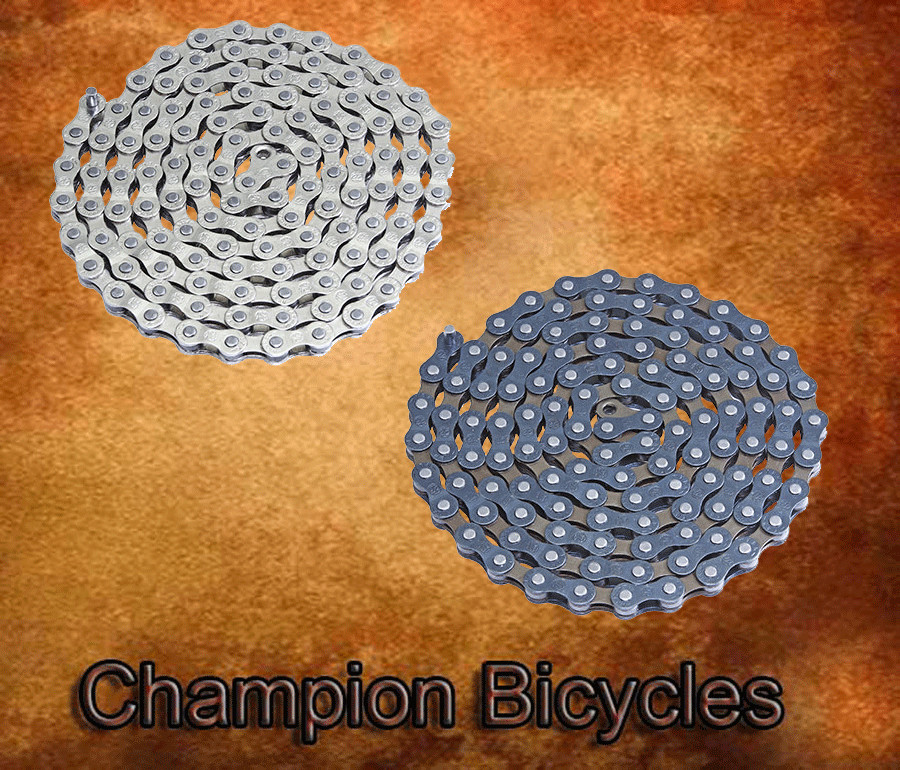 HIGH QUALITY! YBN CHAIN 1/2X3/32/116 S50 5,6,7/SPEED (CHROME OR NAVY BLUE/BROWN)