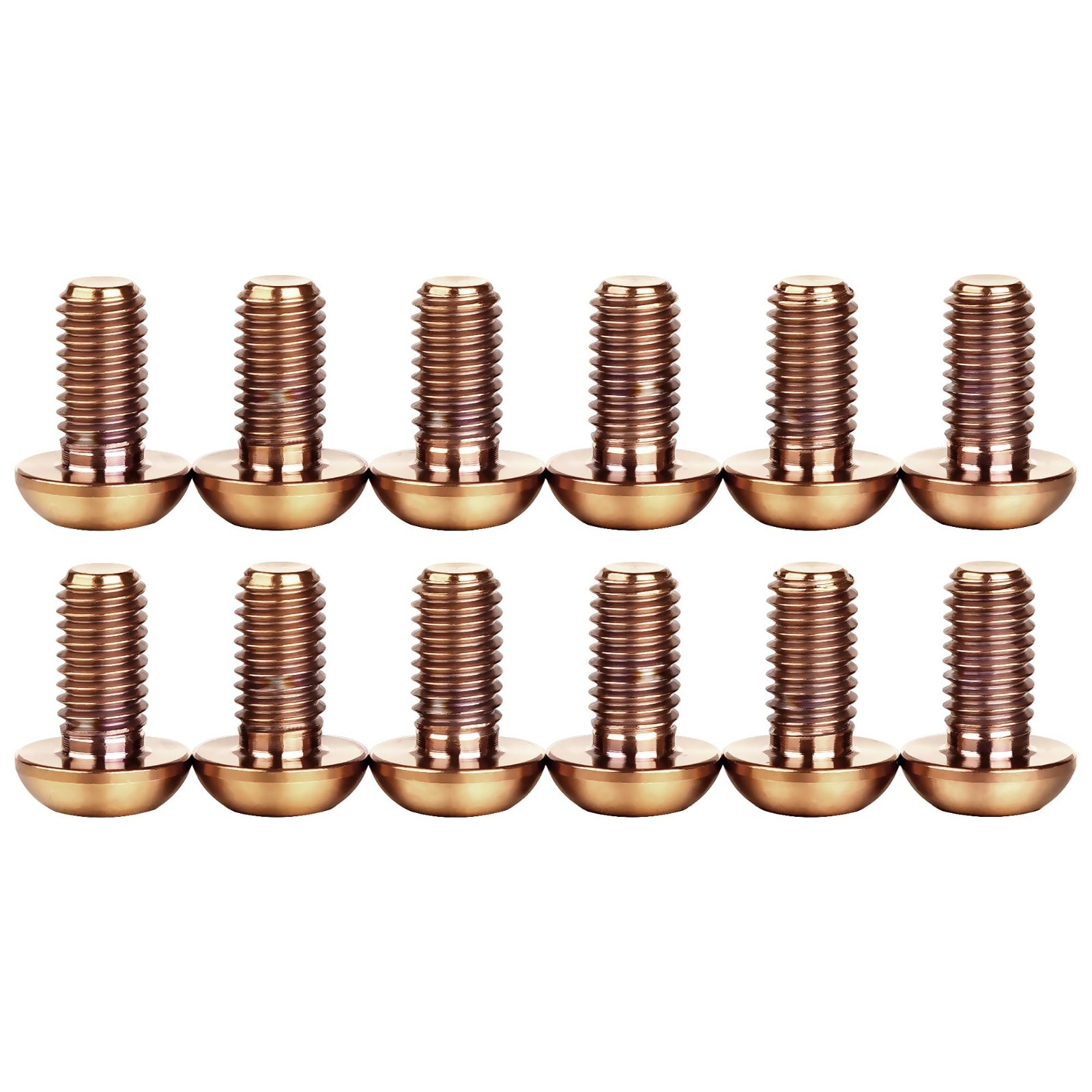 12Pcs M5x10 Titanium Torx Bolts for Bicycle Disc Brake Rotor Screws Gr5 (Bronze)