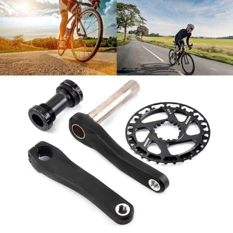 Durability Short Crankset Hollows Aluminum Enhances Power Transfer Cycling Part