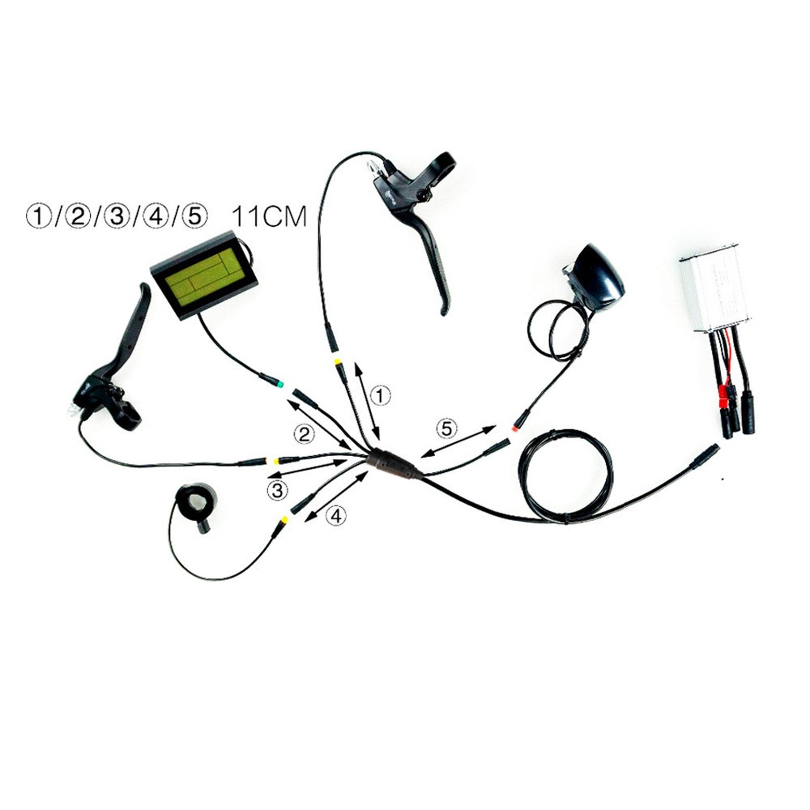 Electric Bicycle E-bike Integration Cable Waterproof 1 to 5 For KT Controller a
