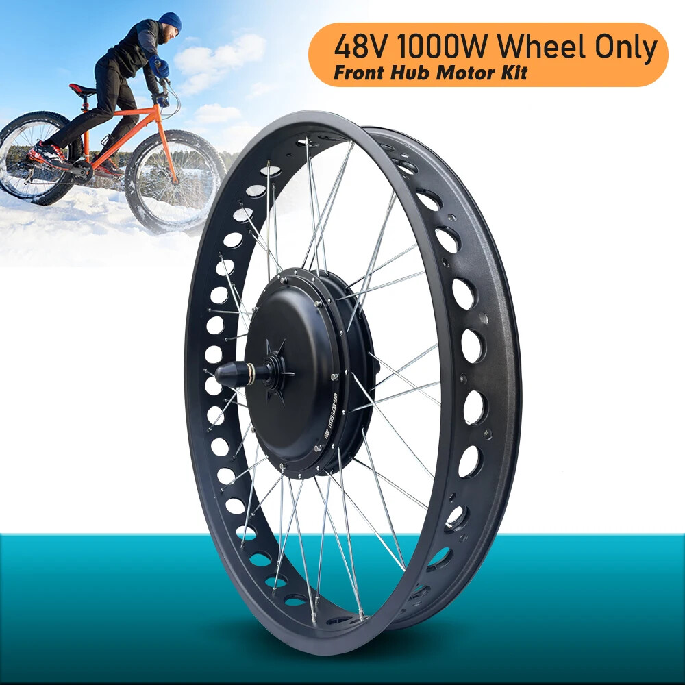 1000W 20/24/26Inch Snow Fat E-bike Motor Kit Brushless Gearless Front Hub Motor
