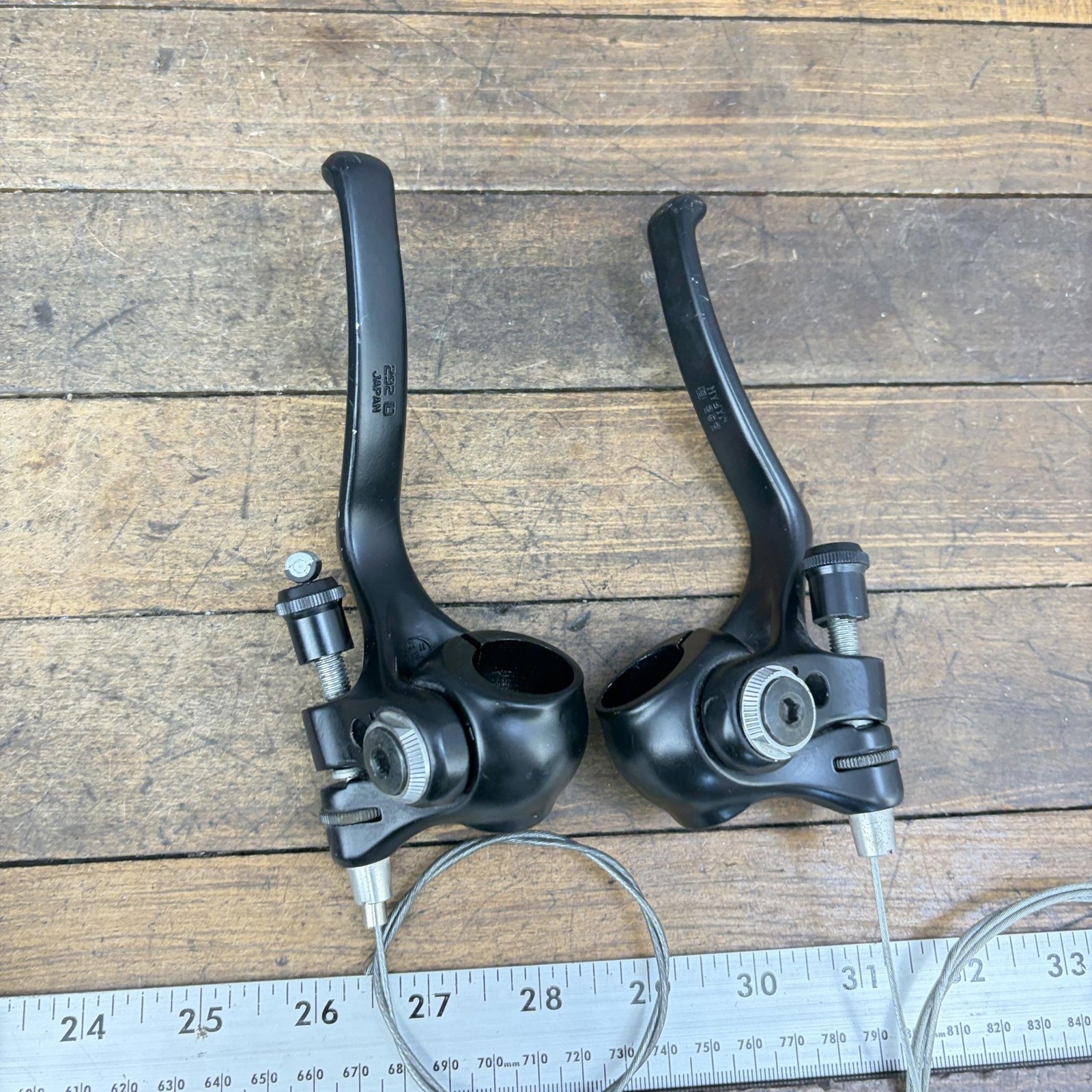 Vintage Dia-Compe Batwing 292 Brake Levers Pair Black Flat Bar MTB Japan