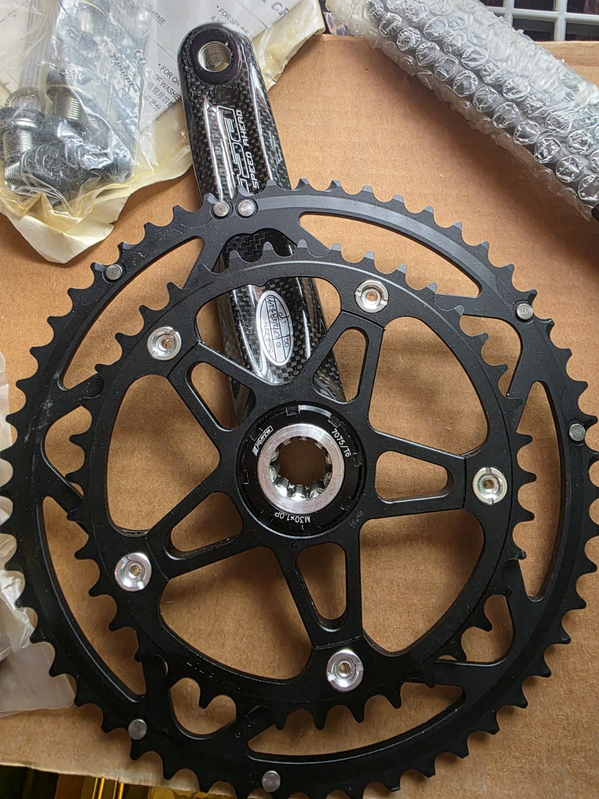 FSA Plat. Pro Carbon Road 7075/T6 Crankset 68mm ISIS Drive bottom bracket lot